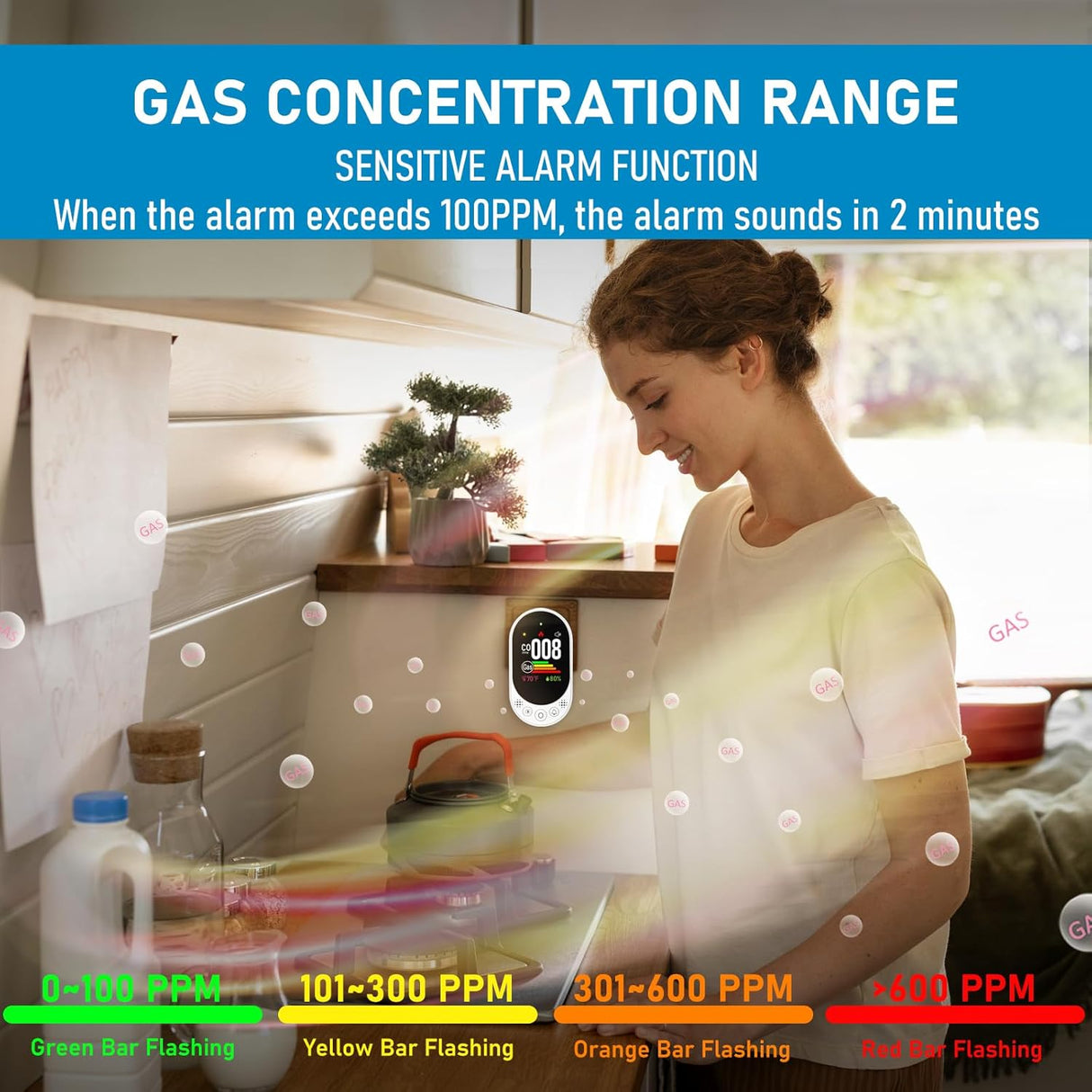LSENLTY Carbon Monoxide and Gas Detector Plug In-L6067