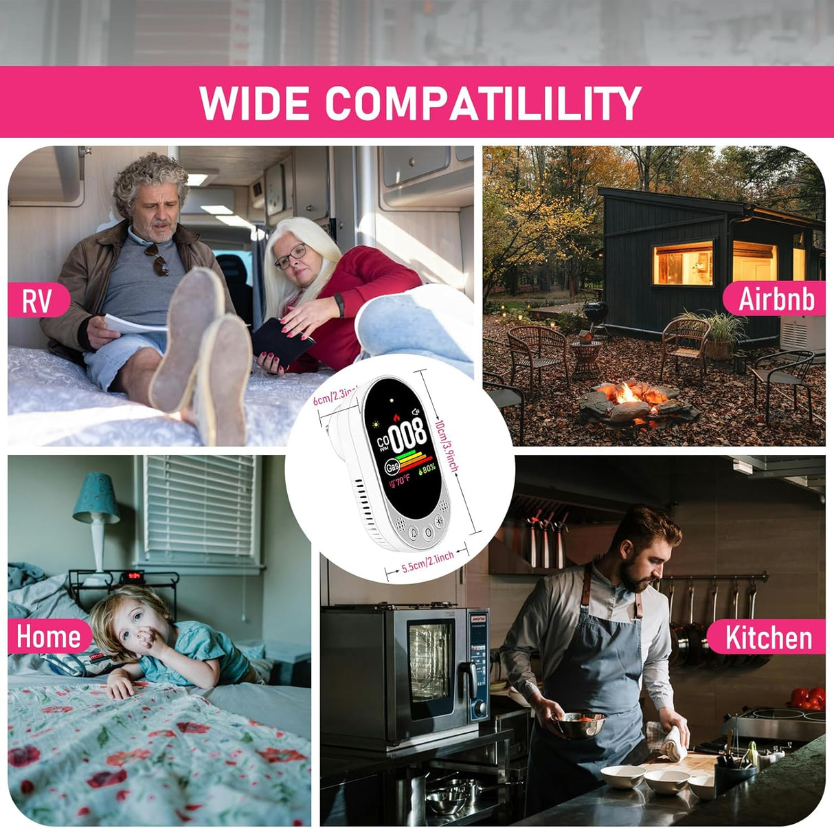 LSENLTY Carbon Monoxide and Gas Detector Plug In-L6067