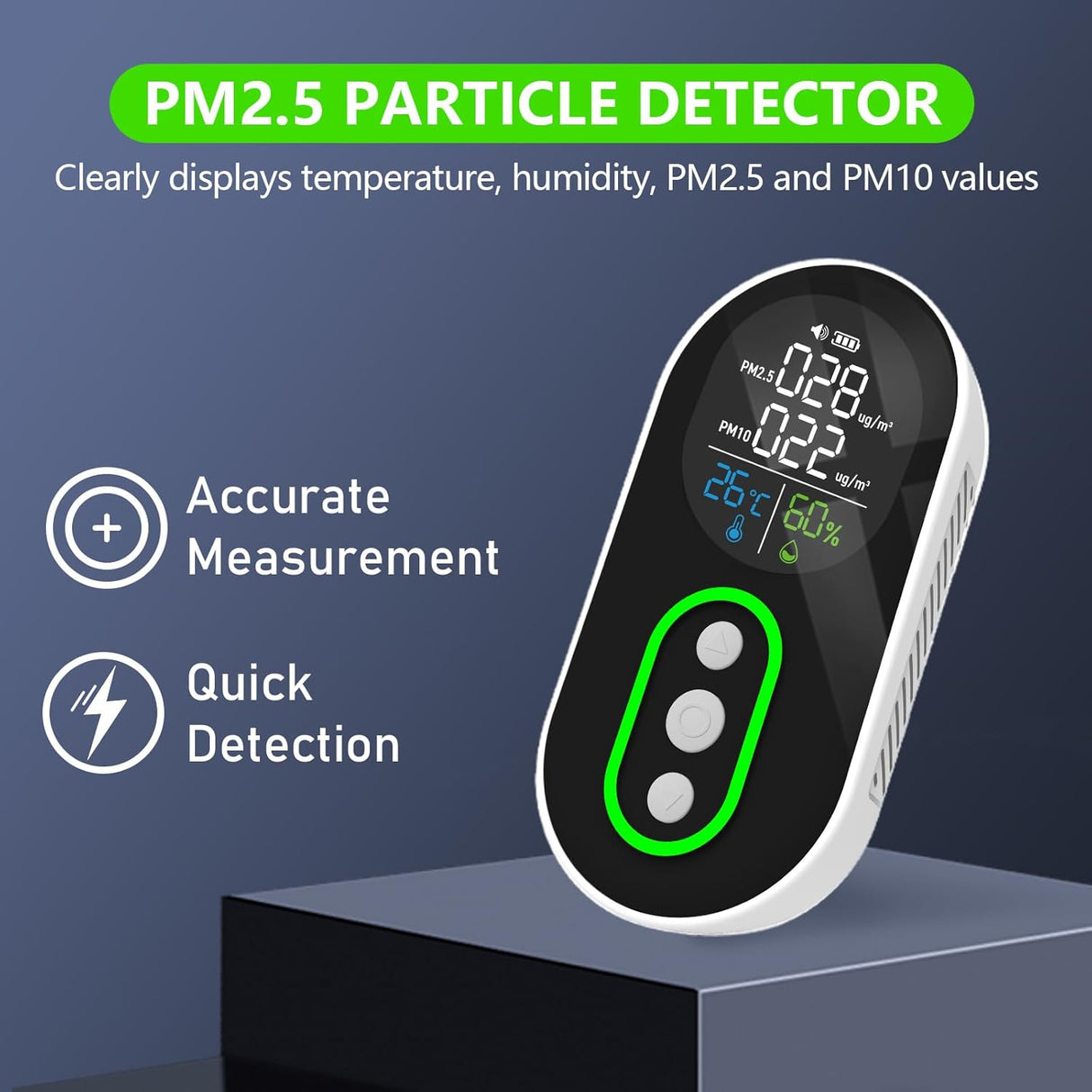 LSENLTY 4 in 1 PM 2.5 and PM 10 Air Quality Monitor-PTH-26P