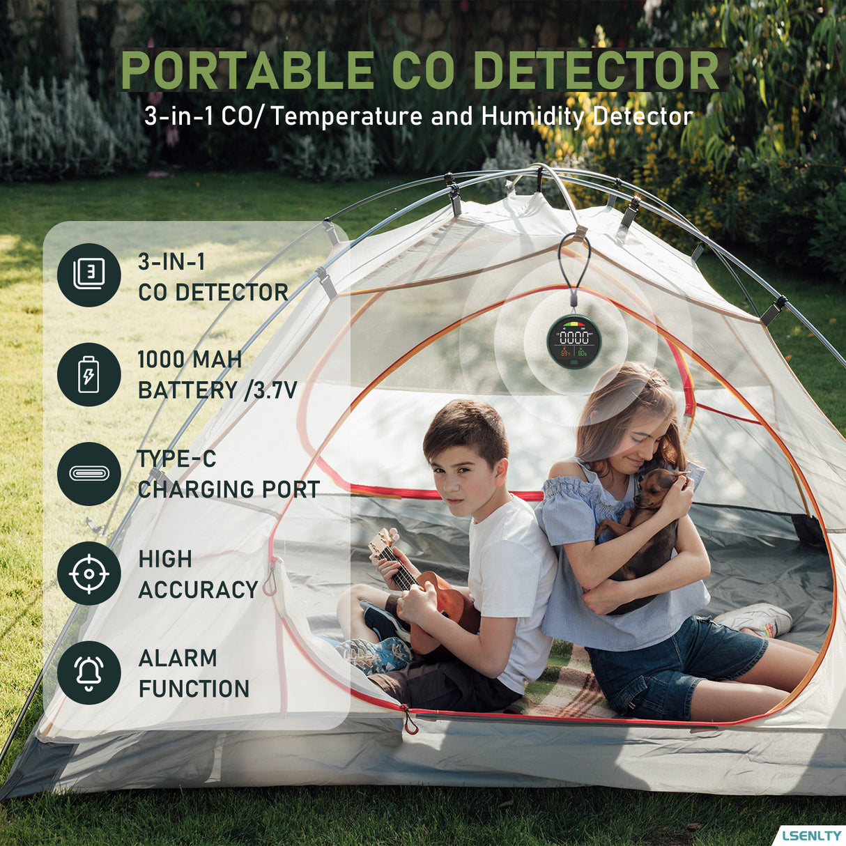 LSENLTY Portable Carbon Monoxide Detectors-PTH-21D