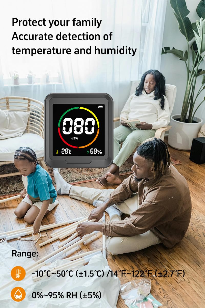 LSENLTY Upgraded 3-in-1 Decibel Meter for Home-PTH-9S