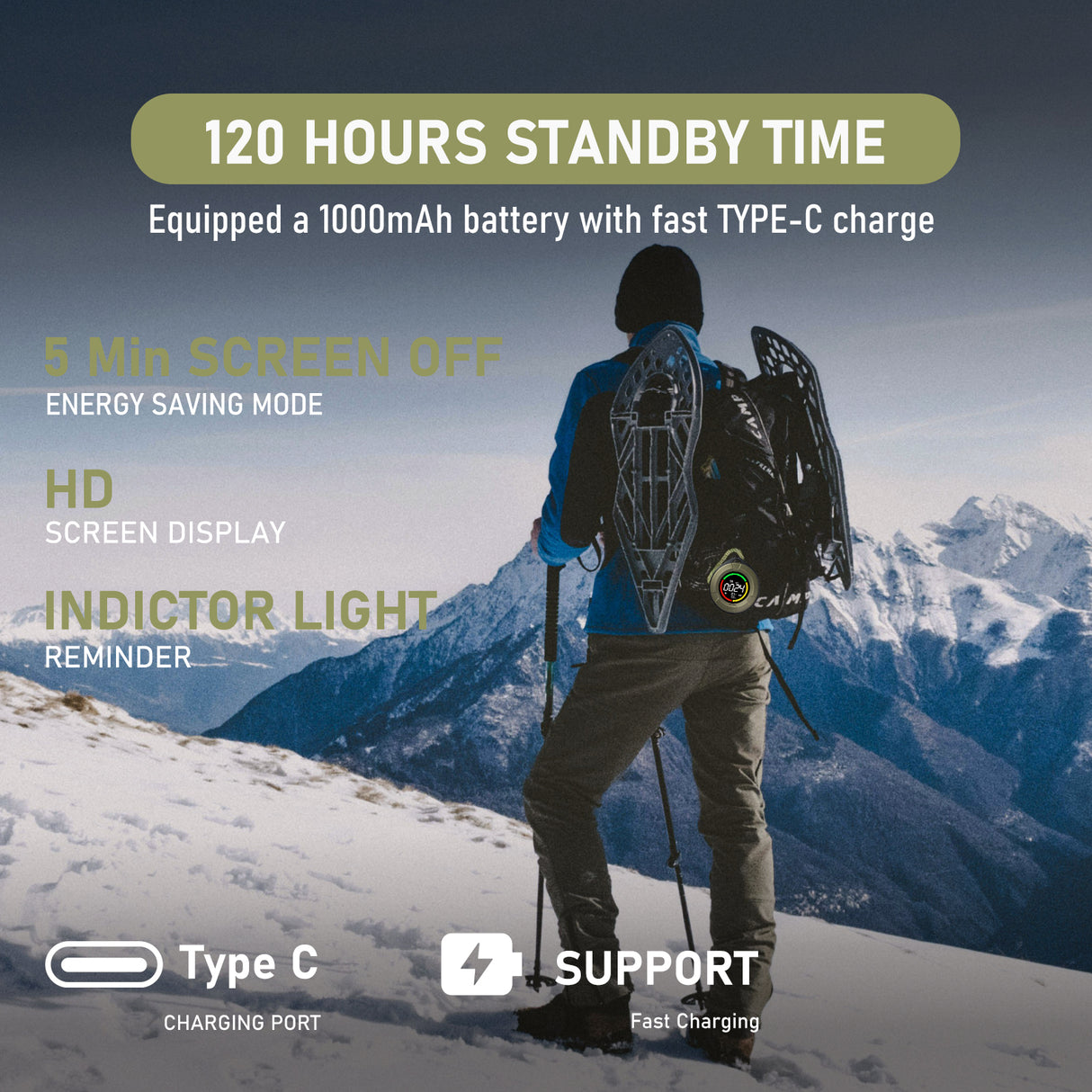 LSENLTY Portable Carbon Monoxide Detectors for Camping RV and Travel-PTH-10D