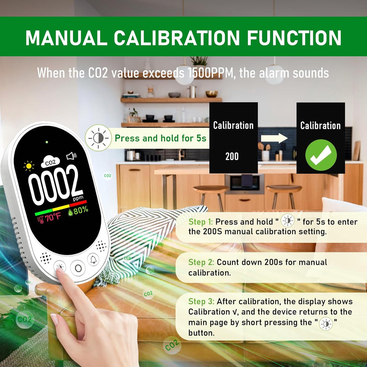 LSENLTY Upgraded Carbon Dioxide Detector Plug in Wall Design-L6088