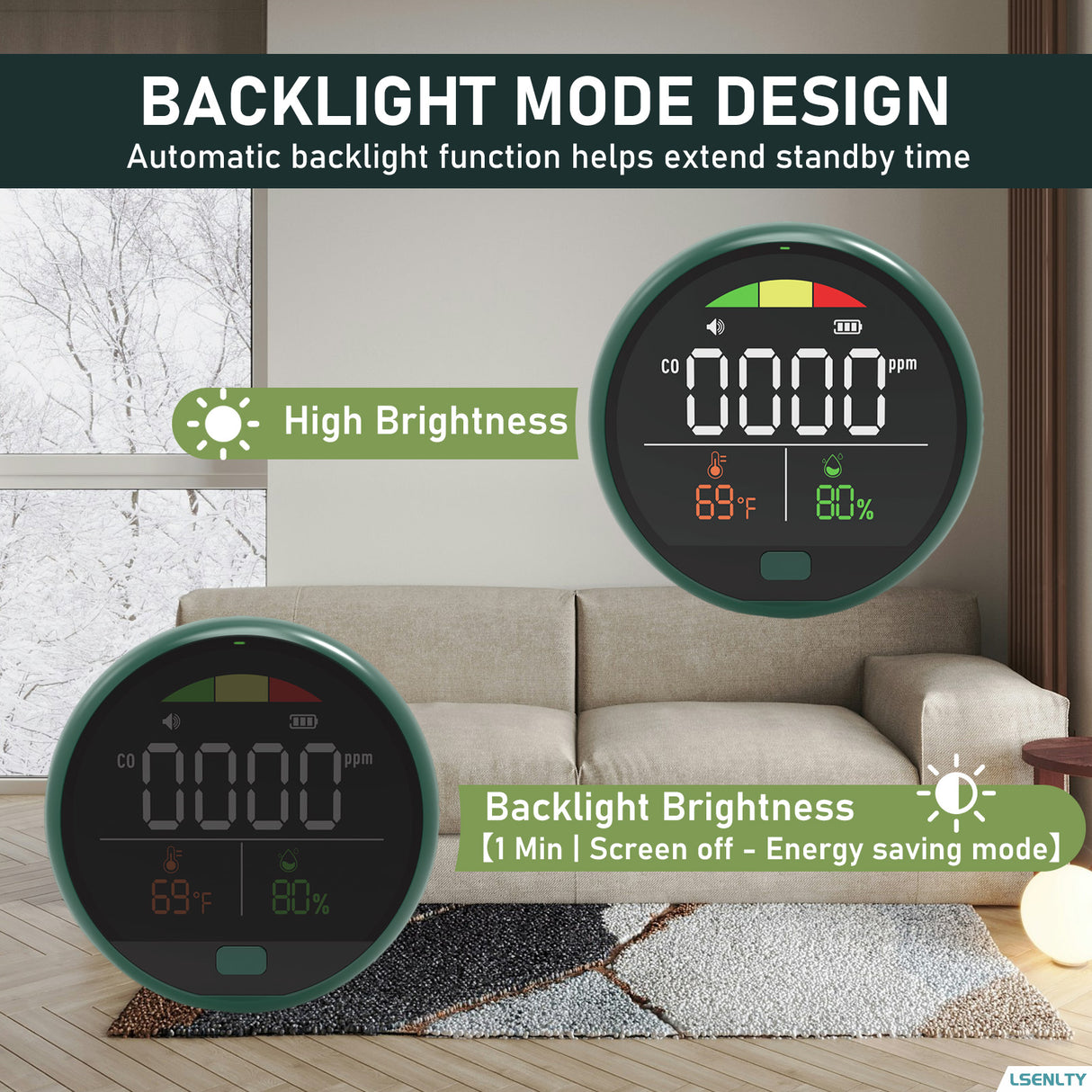 LSENLTY Portable Carbon Monoxide Detectors-PTH-21D