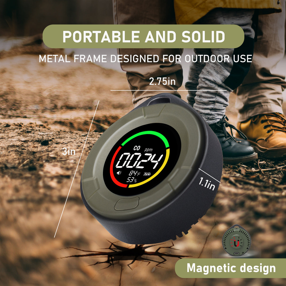 LSENLTY Portable Carbon Monoxide Detectors for Camping RV and Travel-PTH-10D