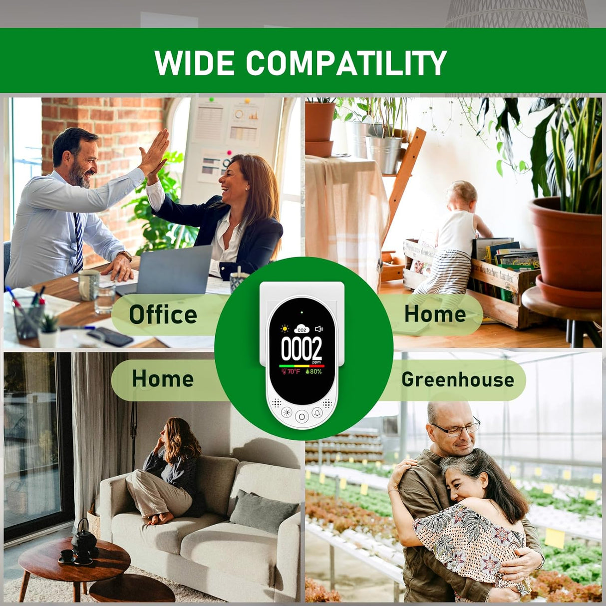 LSENLTY Upgraded Carbon Dioxide Detector Plug in Wall Design-L6088