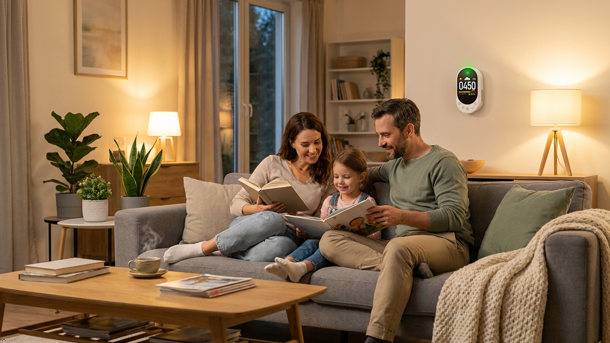 🌬️ Breathe Fresher Air, Think More Clearly: CO₂ + Temperature + Humidity, All on One Screen
