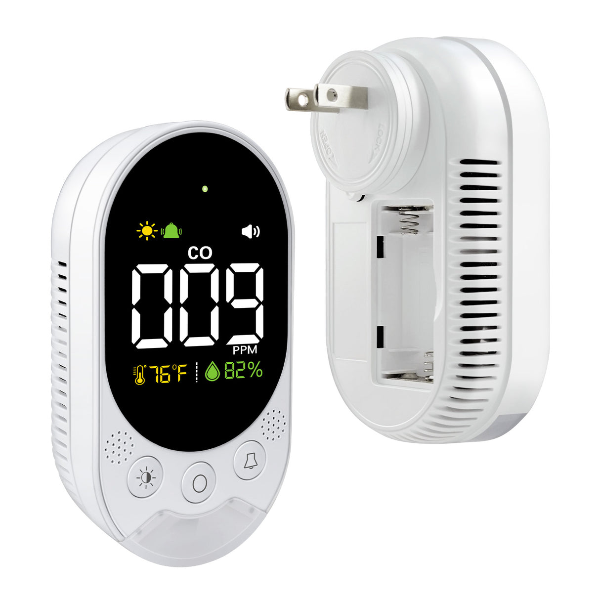 LSENLTY Plug-in CO Detector with Backup Battery L6098
