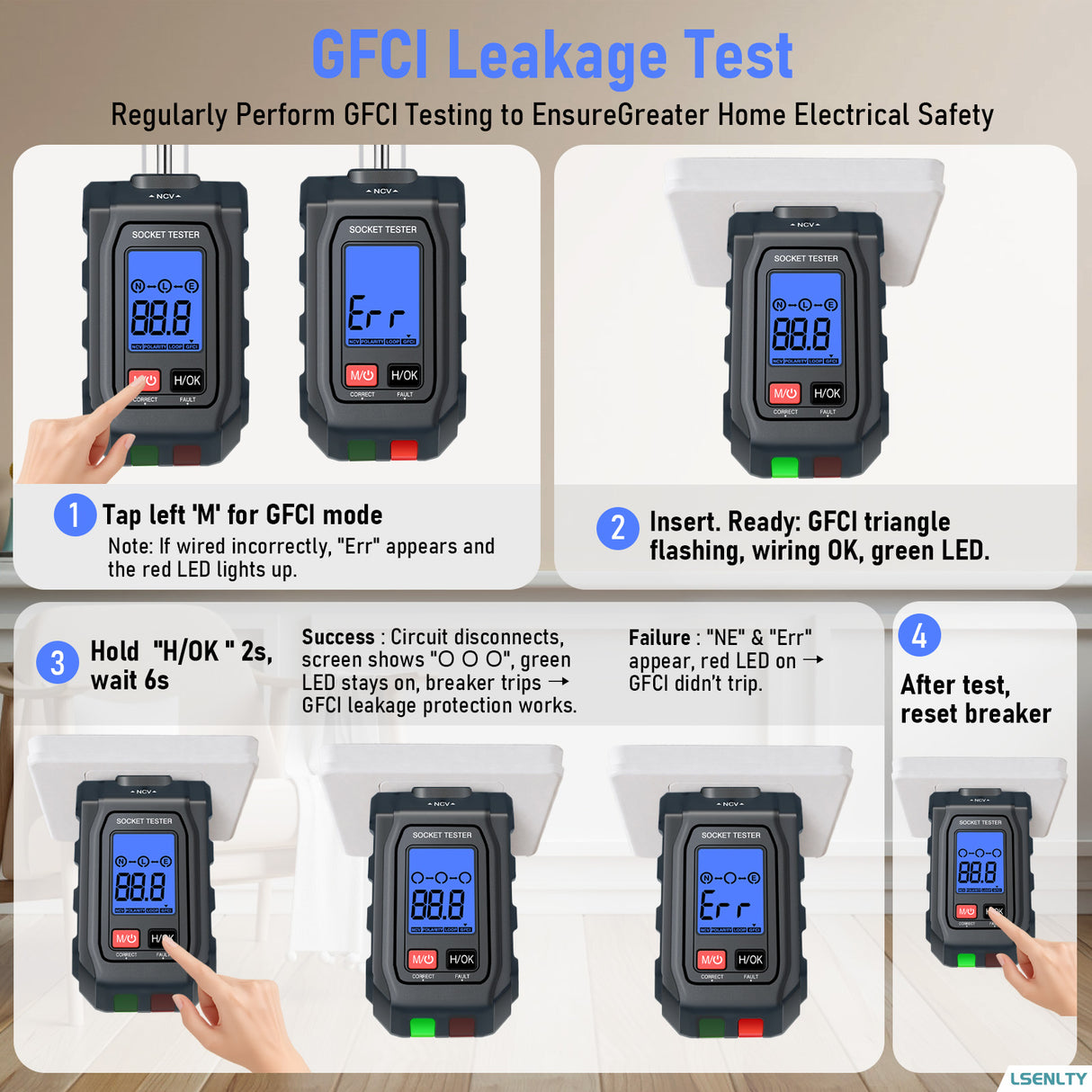 LSENLTY 2-in-1 Outlet Test