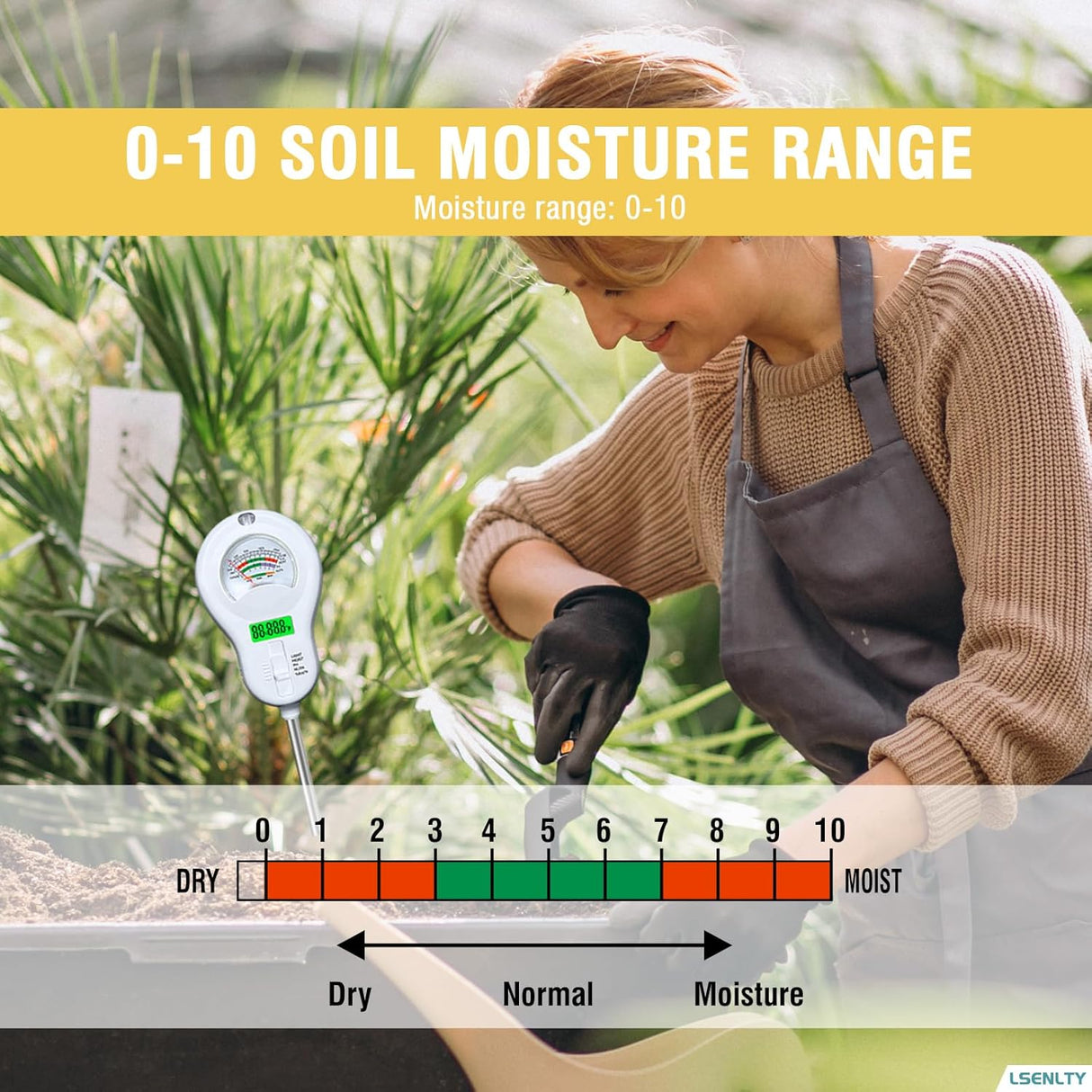 LSENLTY 6-in-1 Soil Moisture Meter-WB-ST09