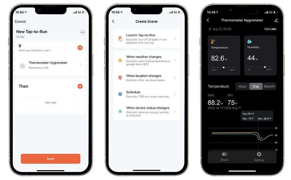 LSENLTY Mini Bluetooth Temperature and Humidity with 300 Days Battery