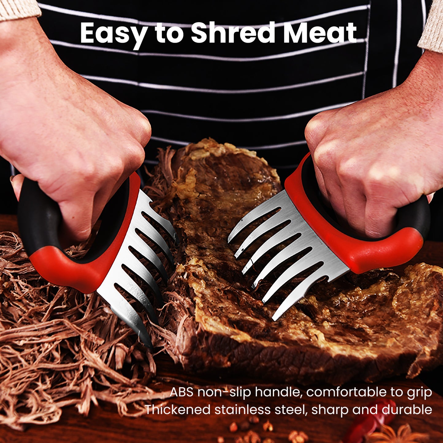 EcoNour Meat Shredder Claws, BBQ Meat Claws for Pulled Pork and Chicken,  Bear Thaw Claws, Must have BBQ, Grilling and Shredding Accessories